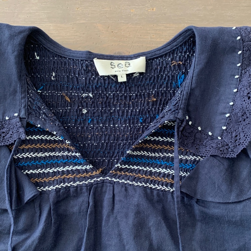 Sea New York Luna Linen Blouse long Sleeve - Picture 3 of 6